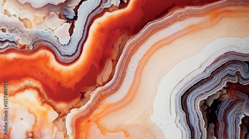 Wallpaper Mural Abstract swirly texture. Fantasy fractal background. 3D rendering. Shellfish, stone, pearl. Beige, white, orange, brown Torontodigital.ca