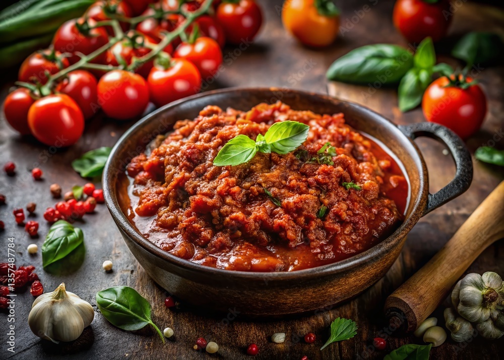 Macro Photography of Rich Bolognese Sauce Texture - Culinary Background Macro Photography of Rich Bolognese Sauce Texture - Culinary Background