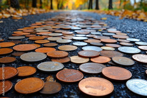 A humorous portrayal of a tightwad counting coins, exaggerated and playful
