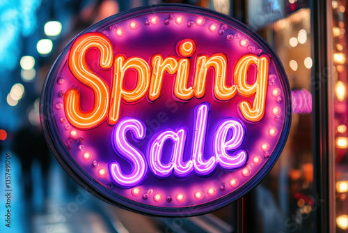 A vibrant "Spring sale" tex...
