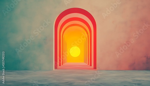 Neon Archway with Surreal Tunnel, and Light.