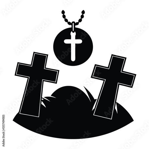 Golden cross a holy religious symbol of Christian faith and belief