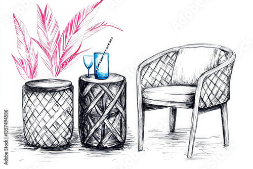 Furniture sketch: An artist...