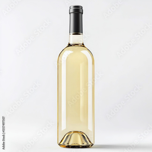 white wine bottle isolated