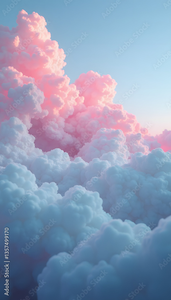 A surreal, cloudy dreamscape with shifting shades of pink and blue A surreal, cloudy dreamscape with shifting shades of pink and blue