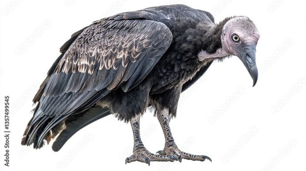 Naklejka premium Vulture Bird Isolated on White Background