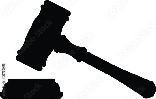 Judge gavel silhouette vector,gavel icon