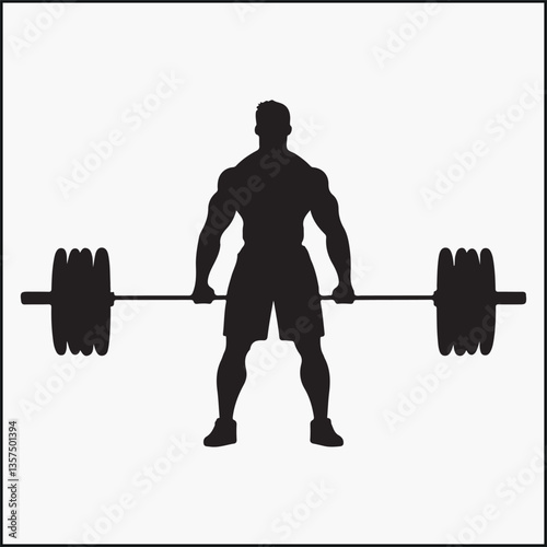 man lifting weights silhouette , heavy deadlift
