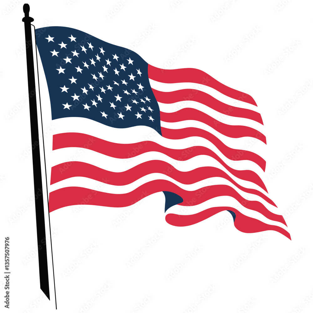 Fototapeta premium The American Flag Waving Proudly