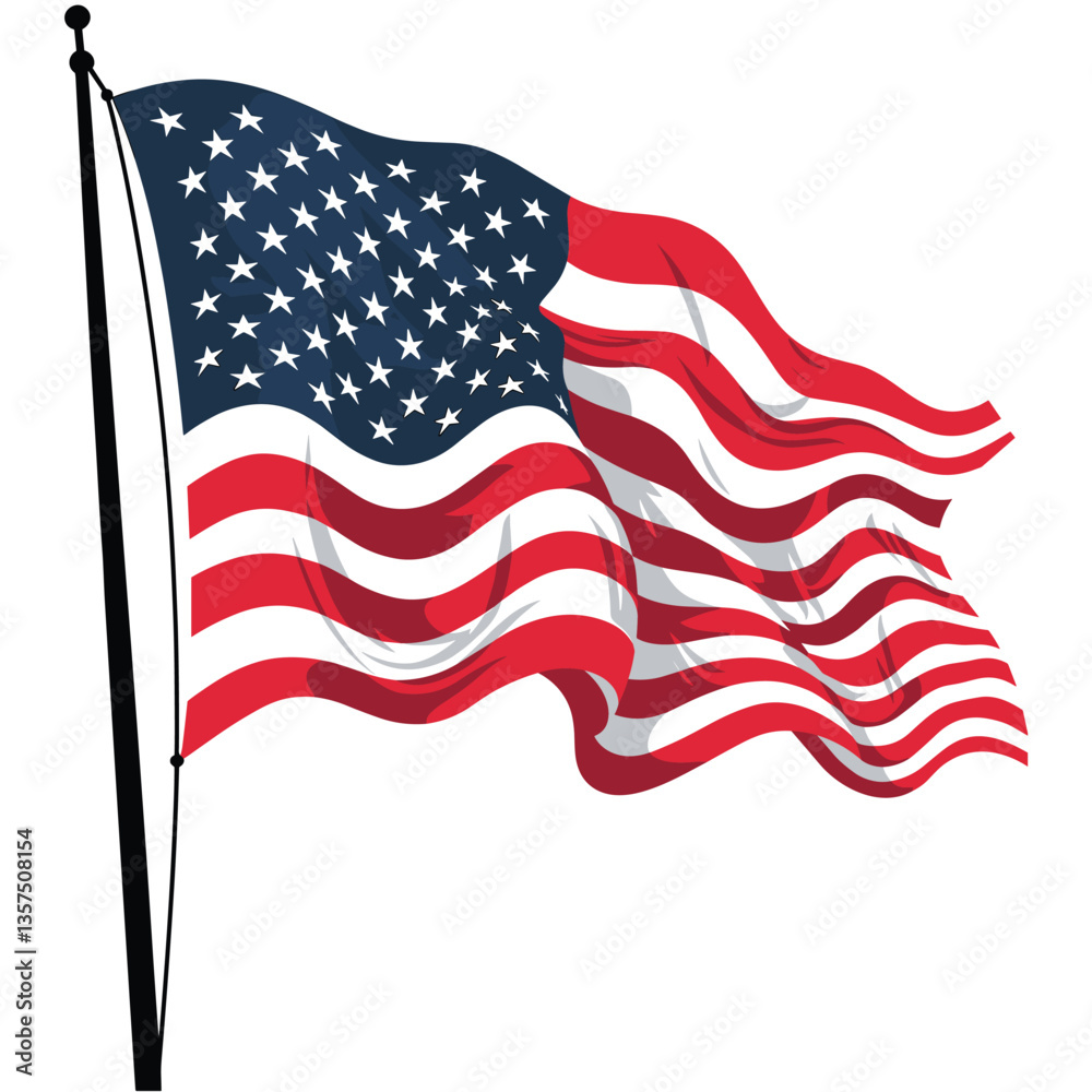 Fototapeta premium The American Flag Waving Proudly