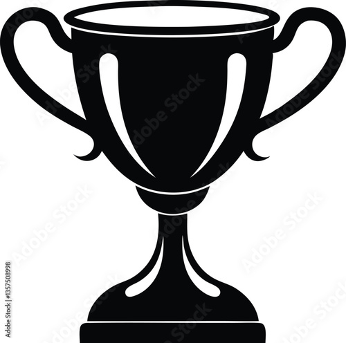 Trophy cup silhouette. Victory cup vector, trophy icon