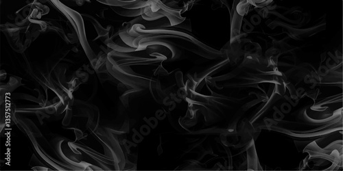 Smoke steam set of airborne particulates and gases emitted. Gray smokes or steam, for use on dark background. Realistic cigarette smoke or steam waves of hot coffee or tea. Food steam, hookah or vapor