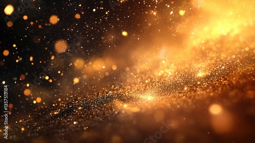 Golden glitter sparkle background, bokeh effect