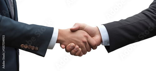 handshake between two businessmen isolated on transparent background