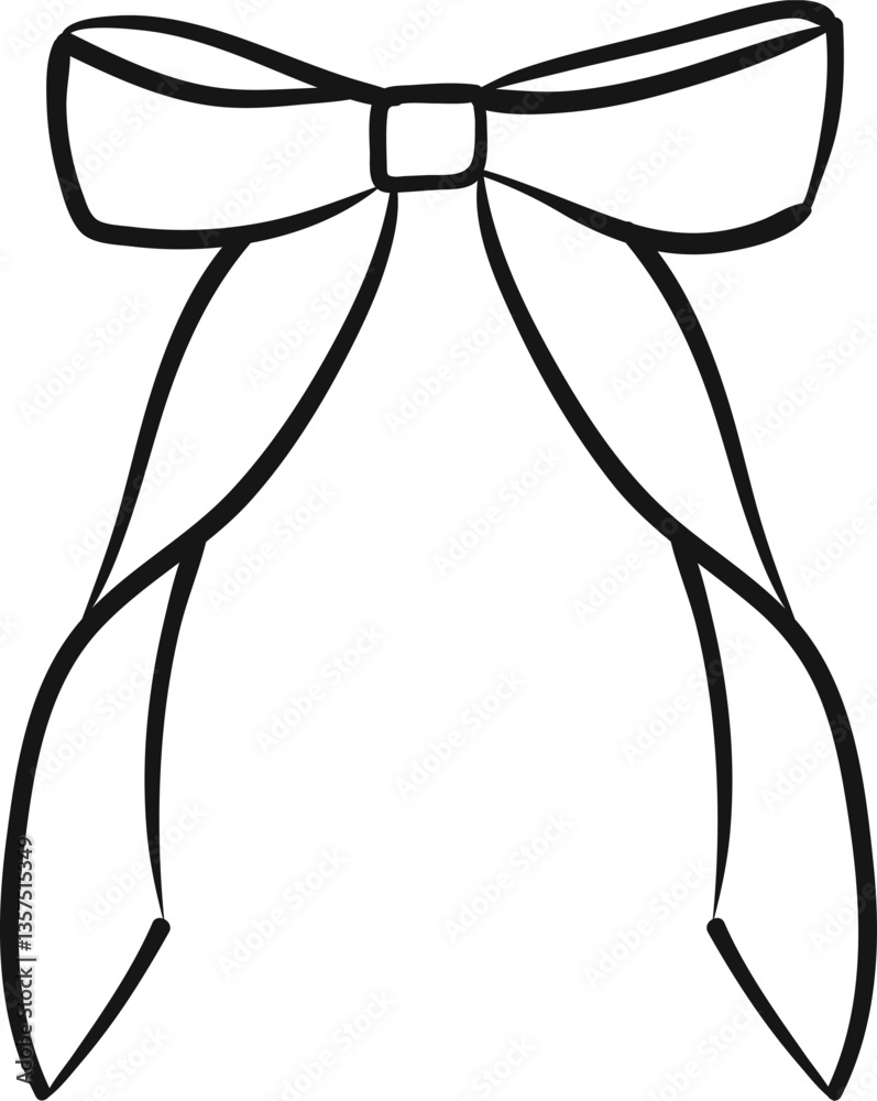 custom made wallpaper toronto digitalGift bow, drawing. Freehand doodle drawing. One decorative bow, sketch.