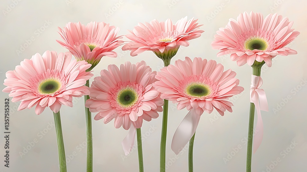 Pink Gerbera Daisies for Soft Background. Pink Gerbera Daisies for Soft Background.