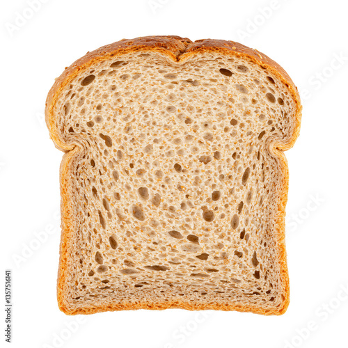 Whole wheat bread slice isolated on transparent background