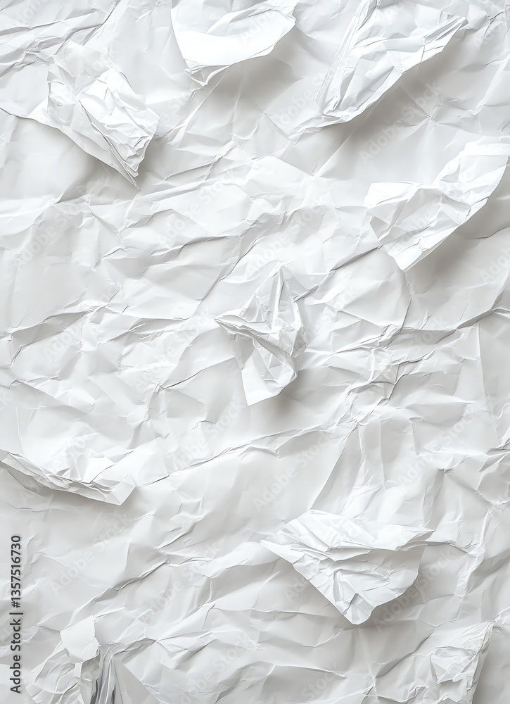 Crumpled White Paper Texture Creating an Abstract Background for Design Crumpled White Paper Texture Creating an Abstract Background for Design