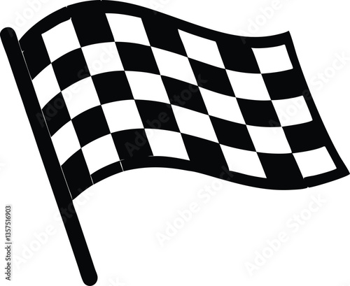 checkered Racing flag, finish line flag silhouette vector