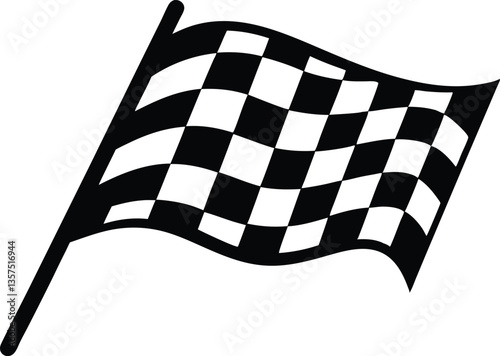 checkered Racing flag, finish line flag silhouette vector