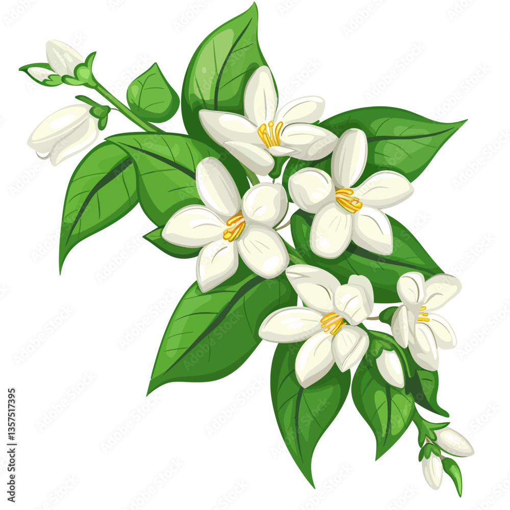Naklejka premium Jasmine flowers isolated 