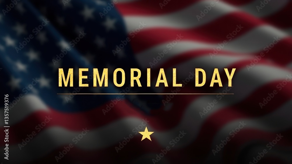 Naklejka premium Memorial Day Banner. Remember and Honor. United states flag poster. American flag background for Memorial Day