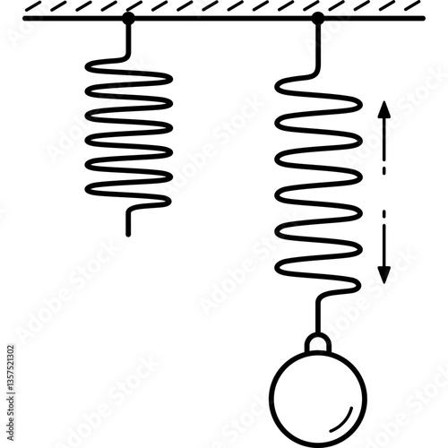 Spring force. Vector outline icon.