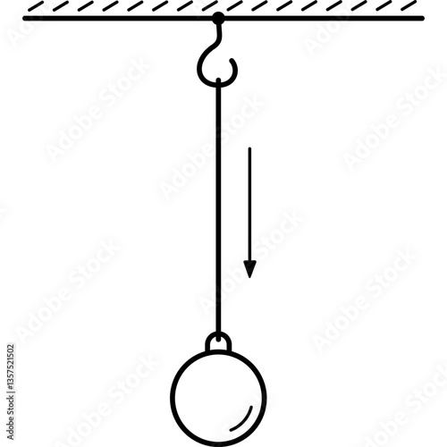 Tension force. Vector outline icon.