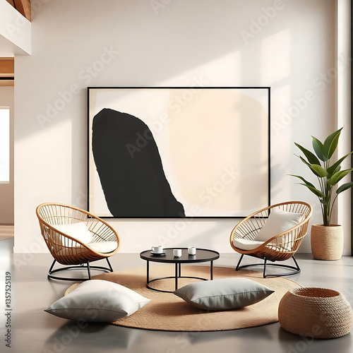 modern living room with armchair