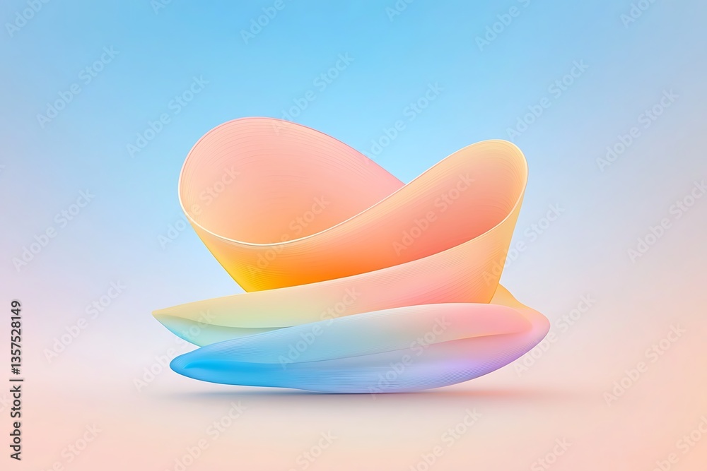 Pastel Abstract Forms on Gradient. Pastel Abstract Forms on Gradient.