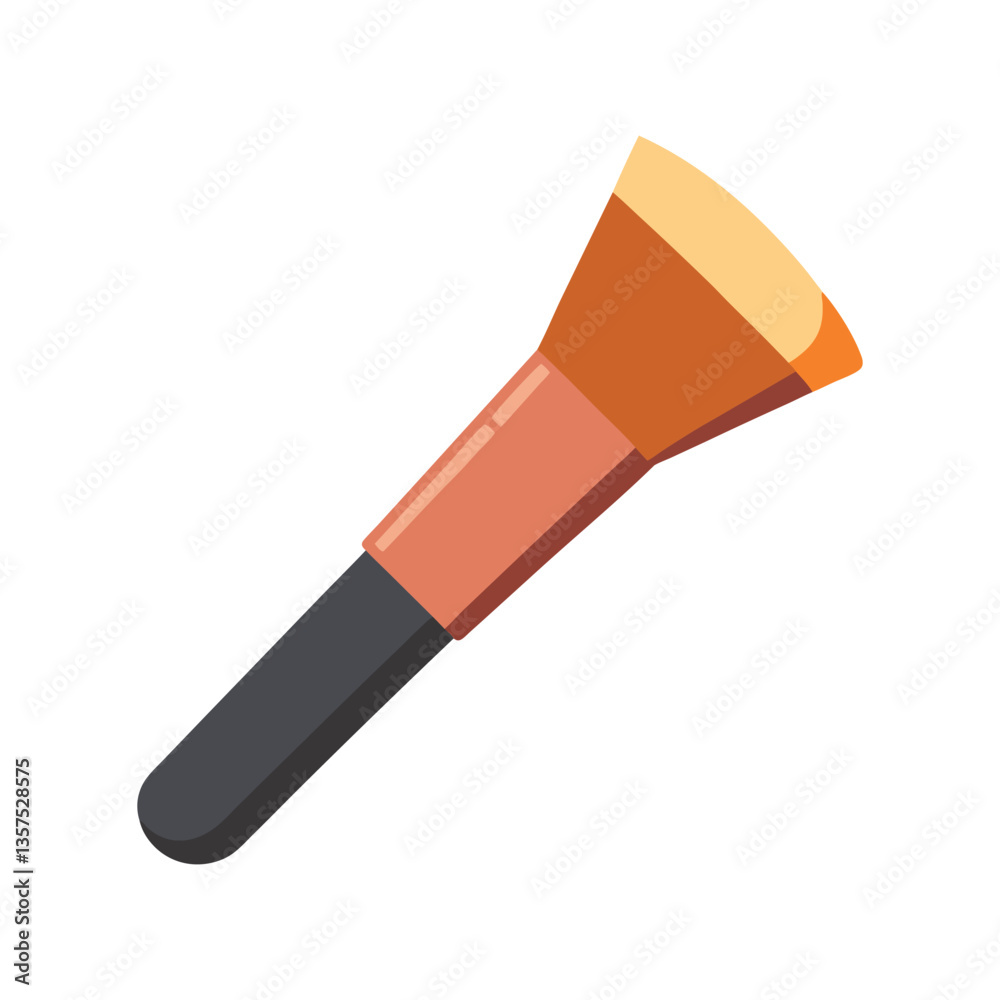 A vector illustration of makeup foundation brush cosmetic on white background A vector illustration of makeup foundation brush cosmetic on white background