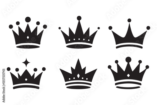 Unique Silhouette Crown Graphics for Queen and King Creations