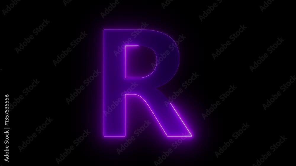 Bright neon glowing light blue pink letter R. Seamless looping animation on black background,, black, black background, blue, bright, capital, color, Bright neon glowing light blue pink letter R. Seamless looping animation on black background,, black, black background, blue, bright, capital, color,