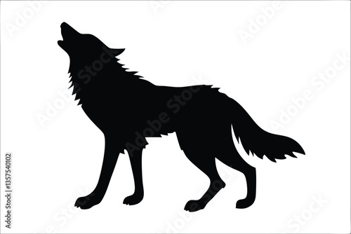 wolf howl silhouette vector,wolf icon
