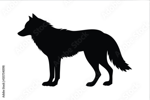 wolf howl silhouette vector,wolf icon