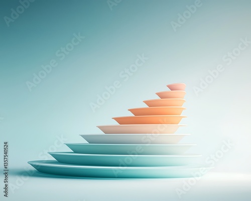 Wallpaper Mural Pastel Stacked Discs for Growth Chart. Torontodigital.ca