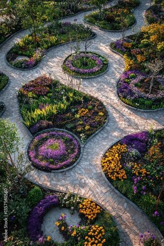 A celestial garden where each plant aligns perfectly with a specific star, blossoming only under its starlight, creating a map of the sky on the ground