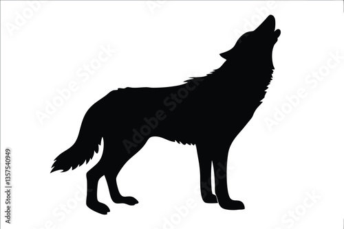 wolf howl silhouette vector,wolf icon