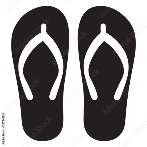 Chic Black and White Flip Flop Summer Footwear Vector Design