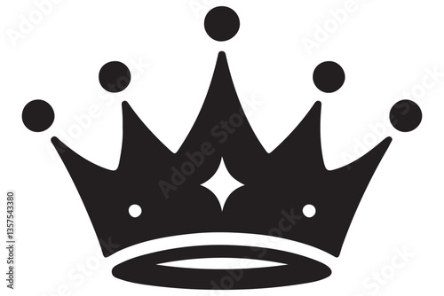 Elegant Crown Silhouette Illustration Symbolizing Royalty and Power