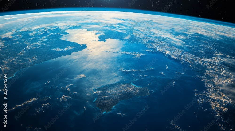 Fototapeta premium Earth from space stunning aerial view of our planet’s beauty outer space photography atmospheric perspective