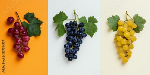 Beautifully Styled Grapes Arrangement Highlighting Freshness and Texture photo