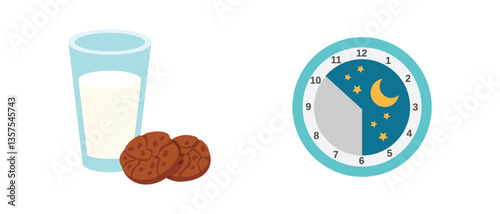 Set flat icons sleep time