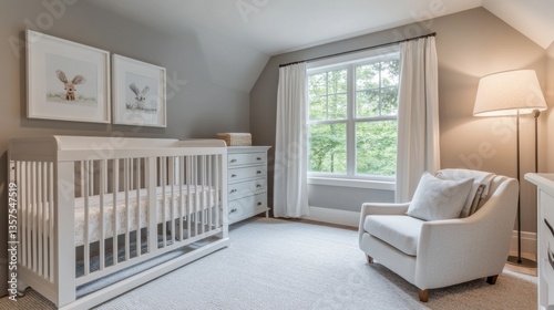 Serene nursery setting home interior design cozy ambiance natural light tranquility