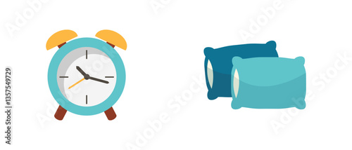 Set flat icons sleep time