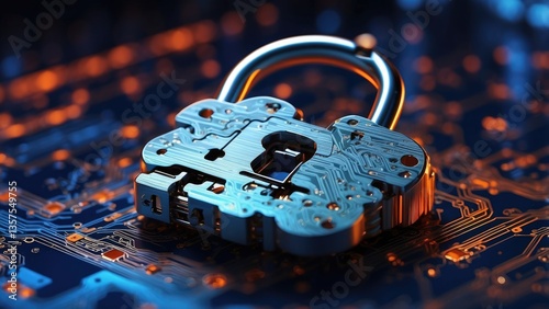 Digital illustration of a cloud with a lock inside
