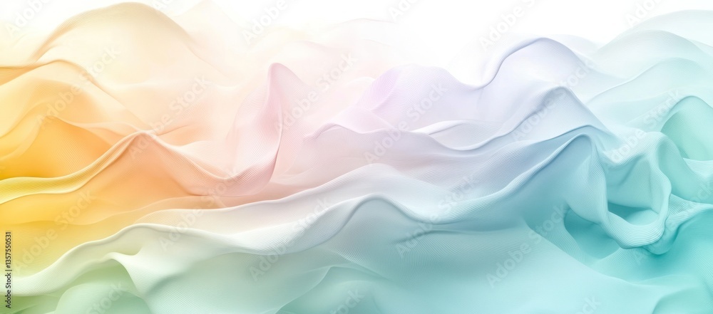 Fototapeta premium Abstract gradient background with pastel green, yellow, and blue, white to soft lavender, featuring a highly detailed, ideal for modern and elegant designs.