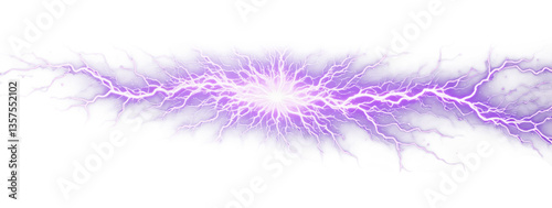 Futuristic Purple Lightning Bolt – Transparent Background