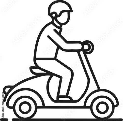 man riding scooter