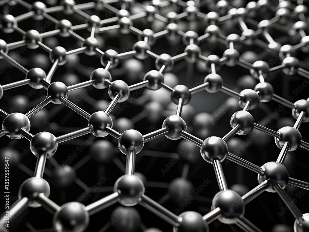Microscopic Graphene Oxide Structure: Minimalist Black and White Image Microscopic Graphene Oxide Structure: Minimalist Black and White Image